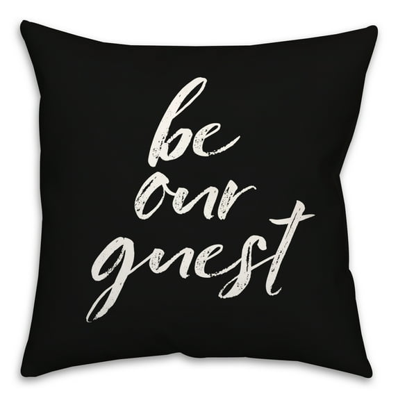 Creative Products Be Our Guest Black 18 x 18 Indoor / Outdoor Pillow