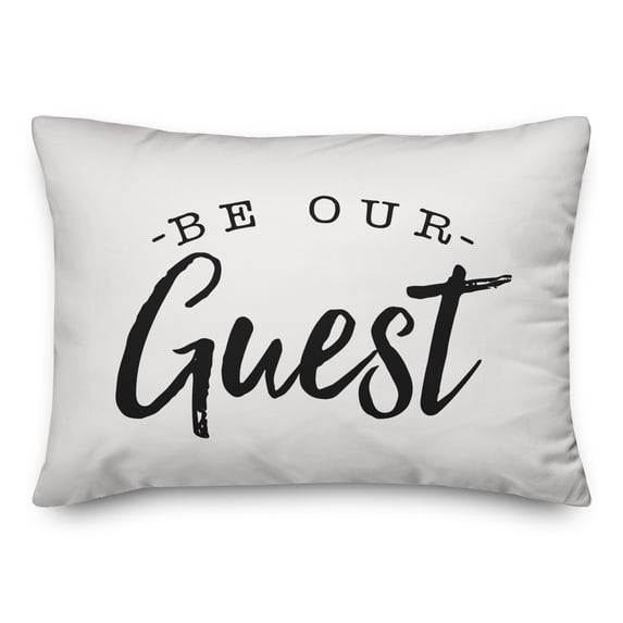 Creative Products Be Our Guest Bold White and Black 14x20 Indoor / Outdoor Pillow