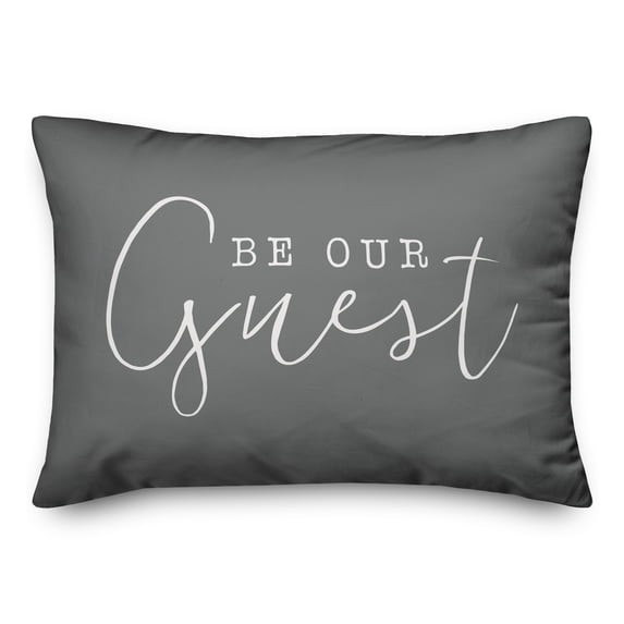 Creative Products Be Our Guest Grey and White 14x20 Indoor / Outdoor Pillow