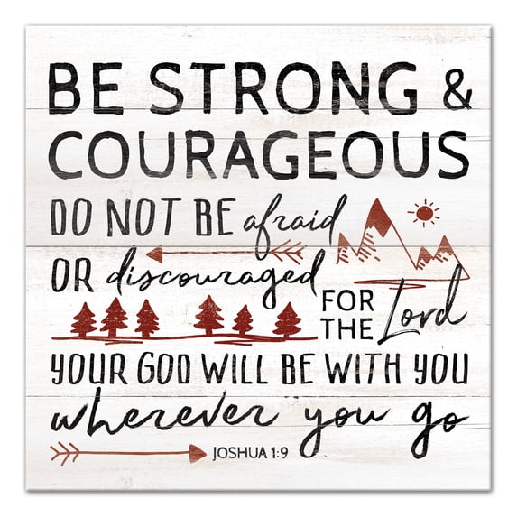 Creative Products Be Strong And Courageous 12x12 Canvas Wall Art