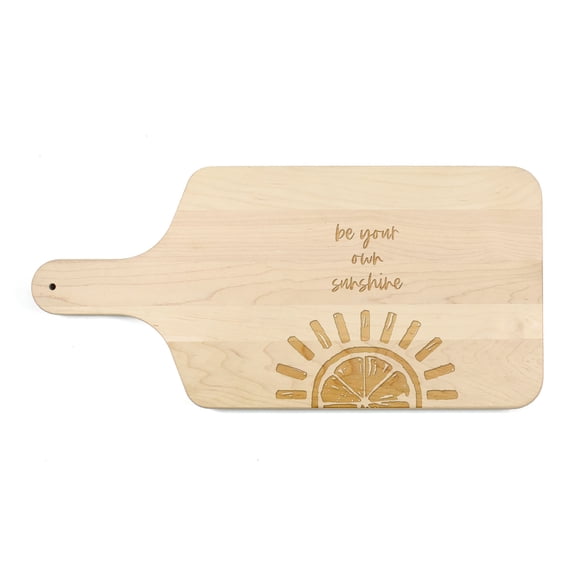 Creative Products Be Your Own Sunshine Lemon Sun 17 x 8 Maple Paddle Cutting Board
