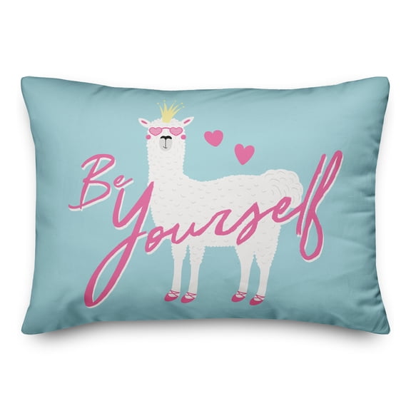 Creative Products Be Yourself Blue Llama 14x20 Spun Poly Pillow