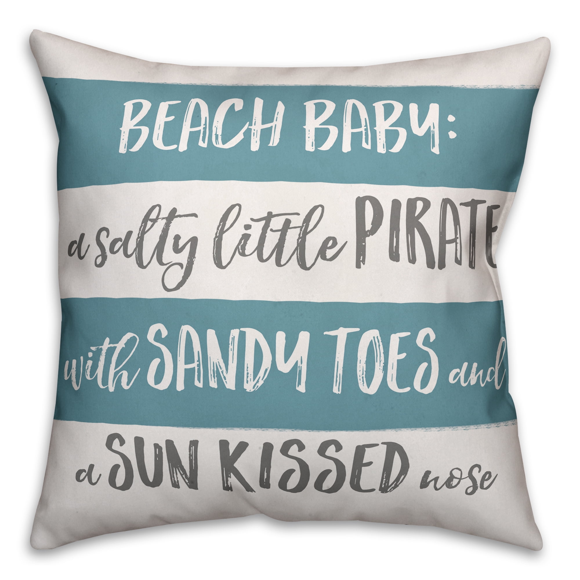 Creative Products Beach Baby Blue Stripes 16x16 Spun Poly Pillow