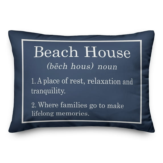 Creative Products Beach House Navy 14x20 Spun Poly Pillow