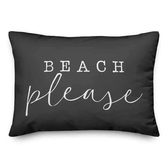 Creative Products Beach Please Black 14x20 Indoor / Outdoor Pillow