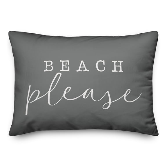 Creative Products Beach Please Grey 14x20 Indoor / Outdoor Pillow