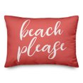 thumbnail image 1 of Creative Products Beach Please Script Coral 14x20 Indoor / Outdoor Pillow, 1 of 2