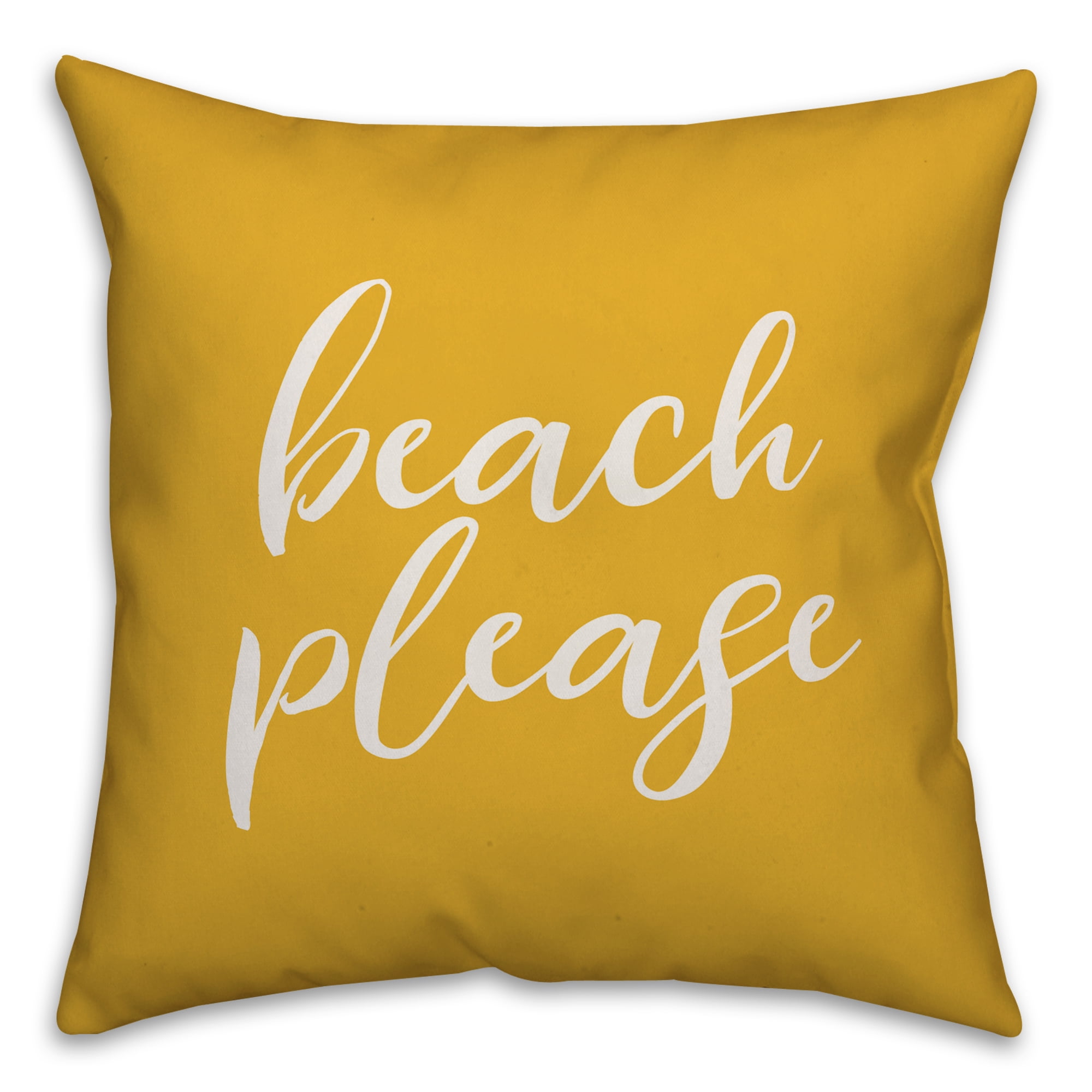 Creative Products Beach Please Script Yellow 16x16 Indoor / Outdoor Pillow