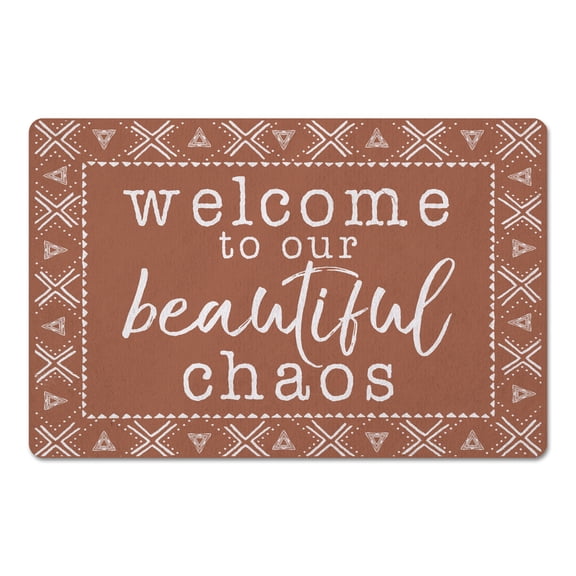 Creative Products Beautiful Chaos Mudcloth Teracotta 27x18 Floor Mat