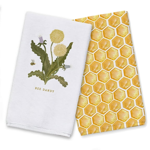 Creative Products Bee Dandy Dandelion 16 x 25 Tea Towel Set of 2