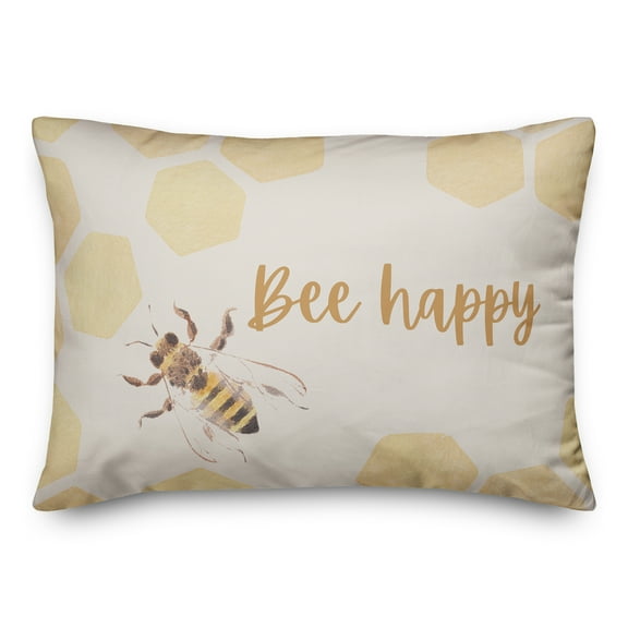 Creative Products Bee Happy Watercolor Hive 5 20 x 14 Spun Poly Pillow