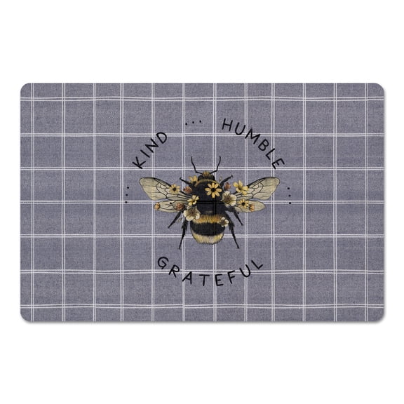 Creative Products Bee Kind Humble Blue 18 x 27 Floor Mat