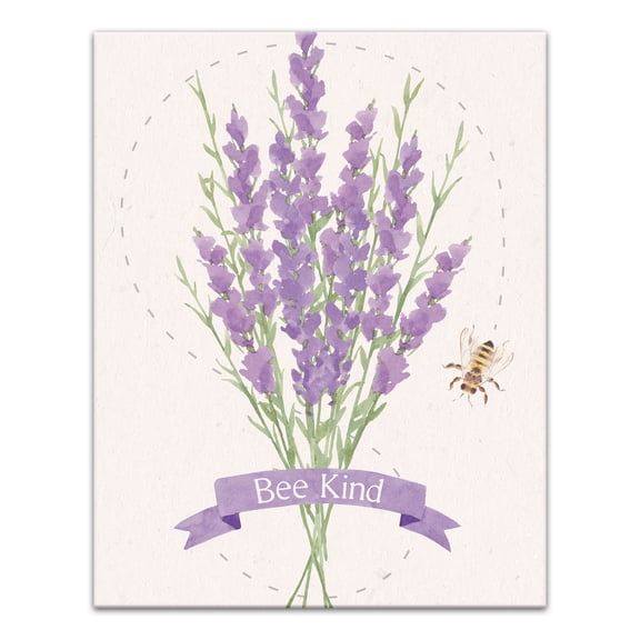 Creative Products Bee Kind Lavendar 11 x 14 Canvas Wall Art