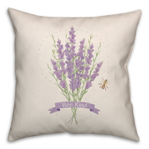 Creative Products Bee Kind Lavendar 18 x 18 Spun Poly Pillow