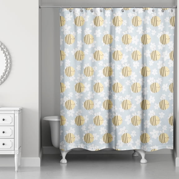 Creative Products Bee On Daisies 71 x 74 Shower Curtain