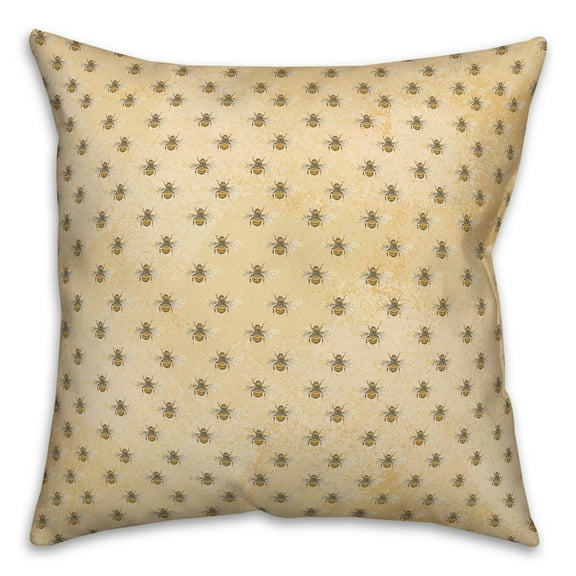 Creative Products Bee Pattern 18 x 18 Spun Poly Pillow