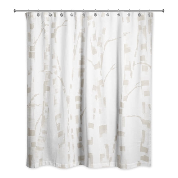 Creative Products Beige Birch Trees 71x74 Shower Curtain