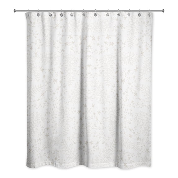 Creative Products Beige Botanical Pattern 71x74 Shower Curtain