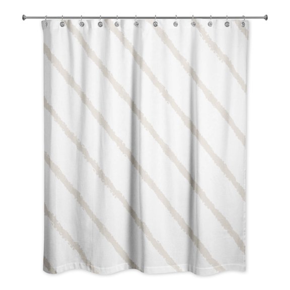 Creative Products Beige Diagonal Stripes 71x74 Shower Curtain