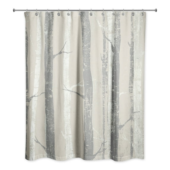 Creative Products Beige Forest Tree 71x74 Shower Curtain