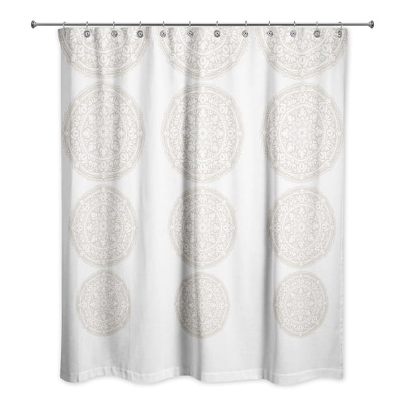 Creative Products Beige Medallion Pattern 71x74 Shower Curtain