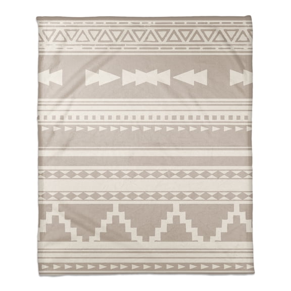 Creative Products Beige Southwestern Style Pattern 30 x 40 Coral Fleece Blanket