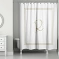 thumbnail image 1 of Creative Products Beige and White Letter R Monogrammed 71x74 Shower Curtain, 1 of 7
