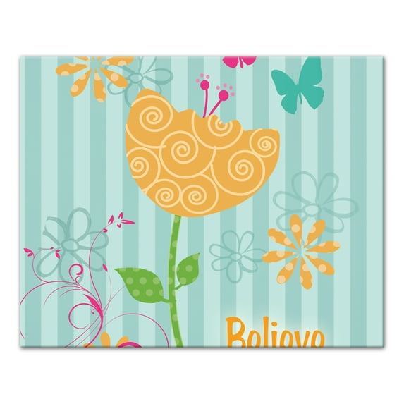 Creative Products Believe Flower 20x16 Canvas Wall Art
