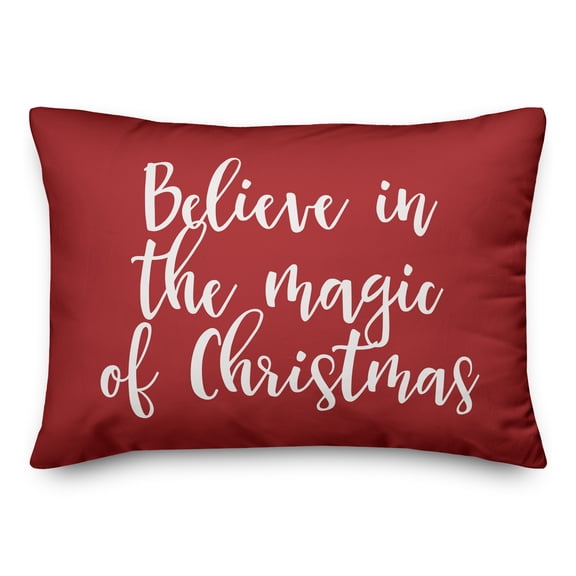 Creative Products Believe In The Magic Of Christmas in Red 14x20 Spun Poly Pillow