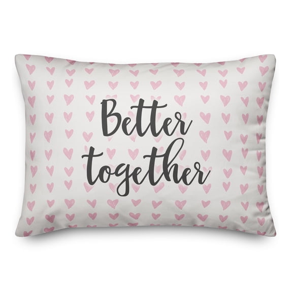 Creative Products Better Together in Pink Hearts Pattern 14x20 Spun Poly Pillow