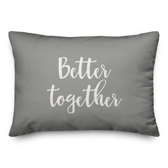 Creative Products Better Together in White on Gray 14x20 Spun Poly Pillow