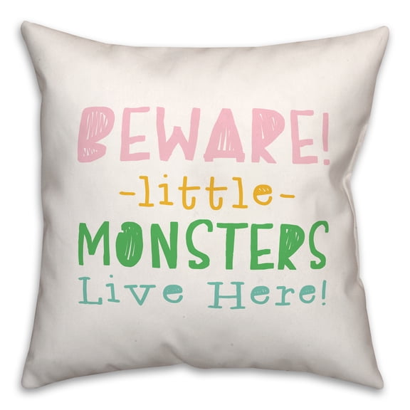 Creative Products Beware Monsters 18 x 18 Spun Poly Pillow