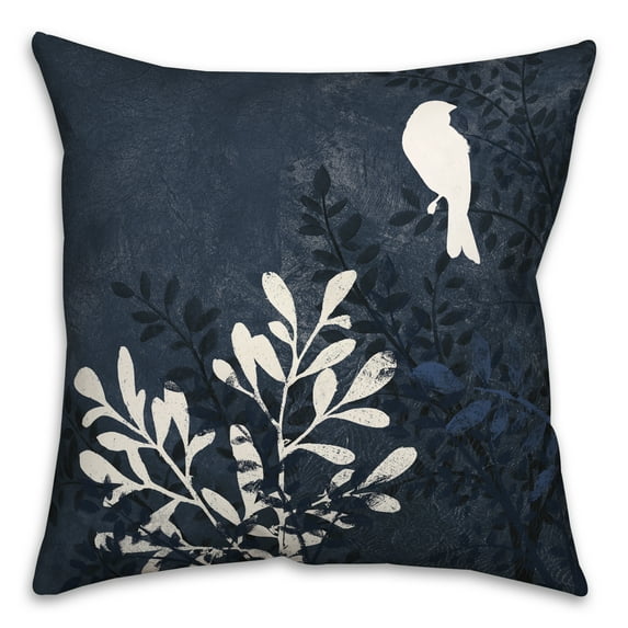 Creative Products Bird on Branch on Blue 18x18 Indoor / Outdoor Pillow