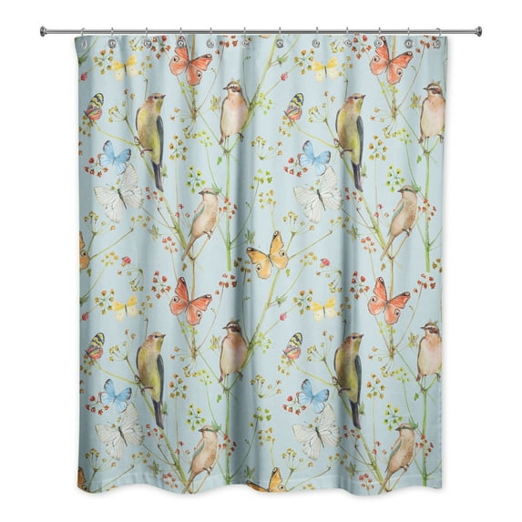 Creative Products Birds And Butterflies 1 71x74 Shower Curtain