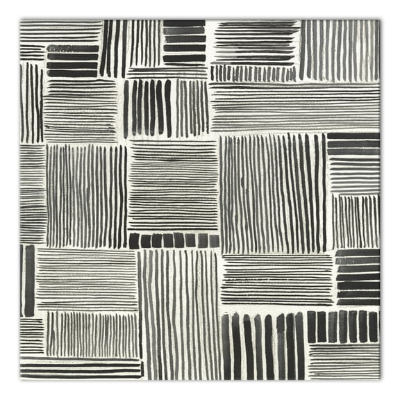 Creative Products Black And White Striped Squares 20 x 20 Canvas Wall Art