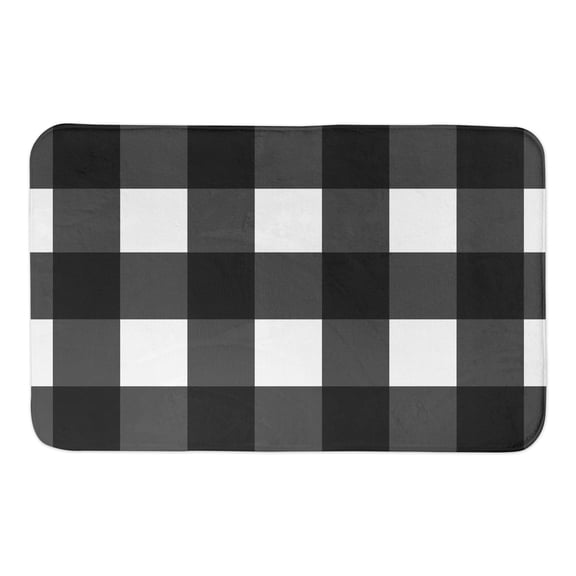 Creative Products Black Buffalo Check 34x21 Bath Mat