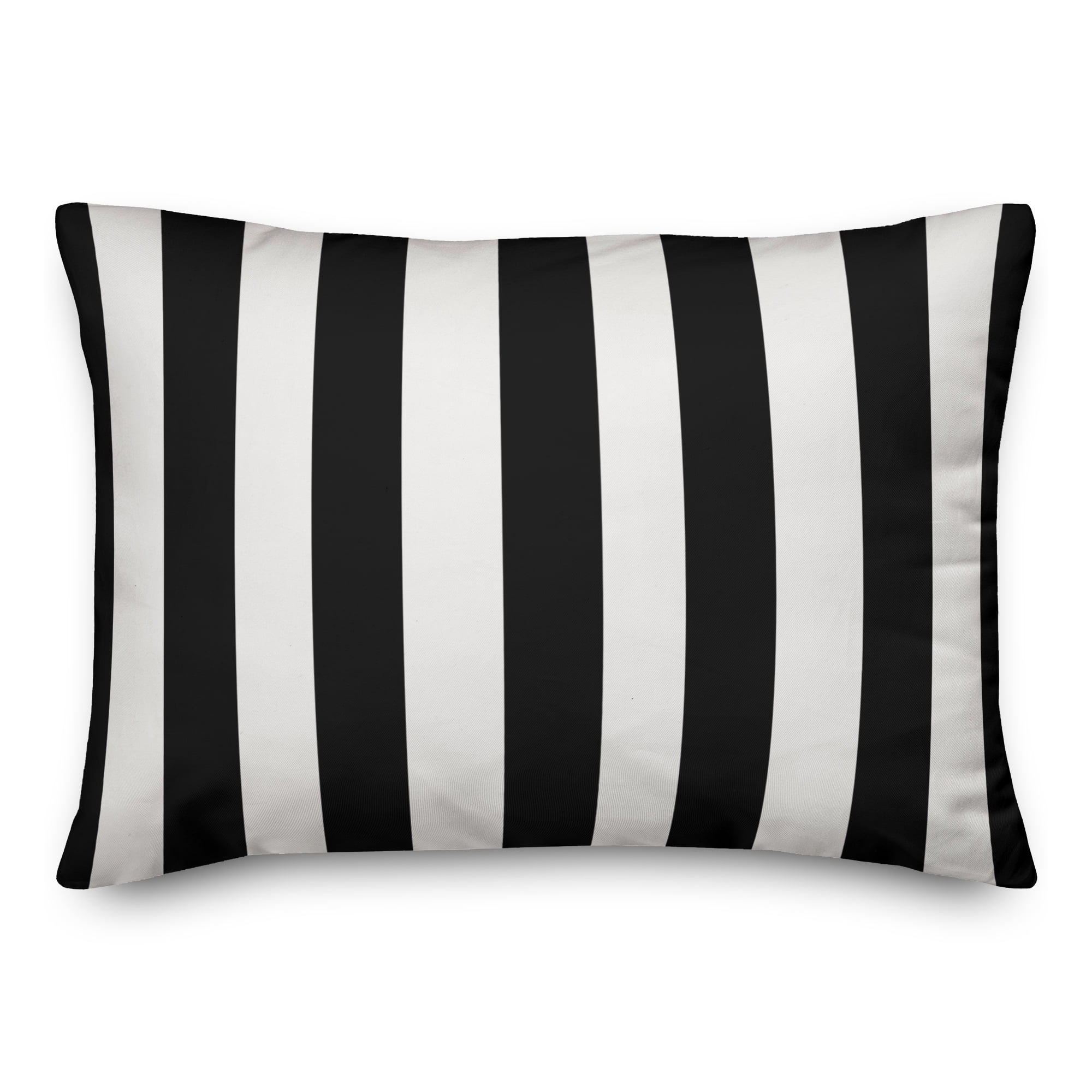 Black and White Striped Spun Polyester 14x20 Pillow