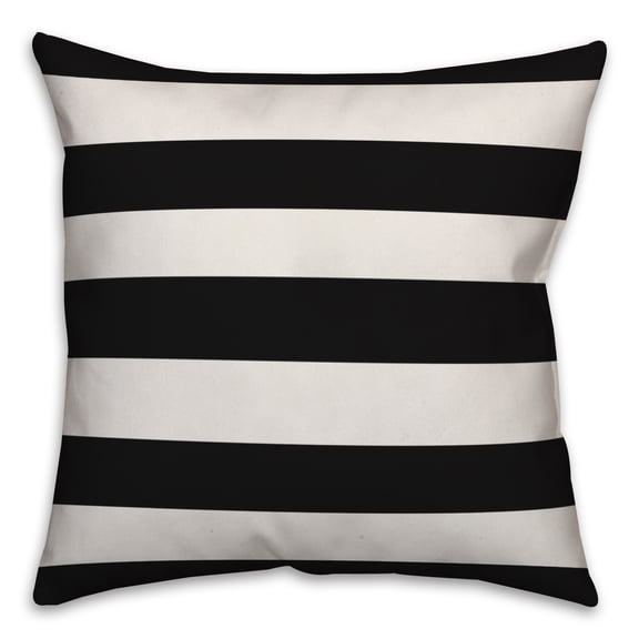 Creative Products Black Cabana Stripe 20x20 Spun Poly Pillow