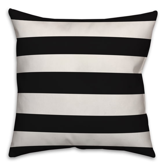 Creative Products Black Cabana Stripe 20x20 Spun Poly Pillow