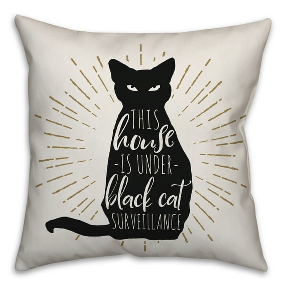 Creative Products Black Cat House 20x20 Indoor / Outdoor Pillow