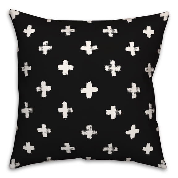 Creative Products Black Crosses 18 x 18 Indoor / Outdoor Pillow