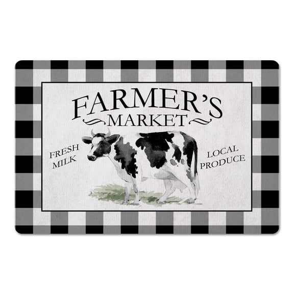 Creative Products Black Farmers Market 27x18 Floor Mat