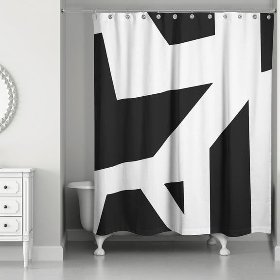 Creative Products Black Geo Blocks 71 x 74 Shower Curtain