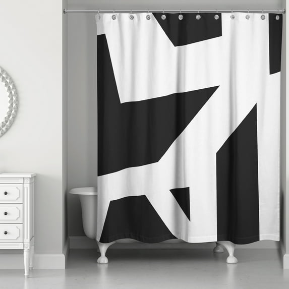 Creative Products Black Geo Blocks 71 x 74 Shower Curtain
