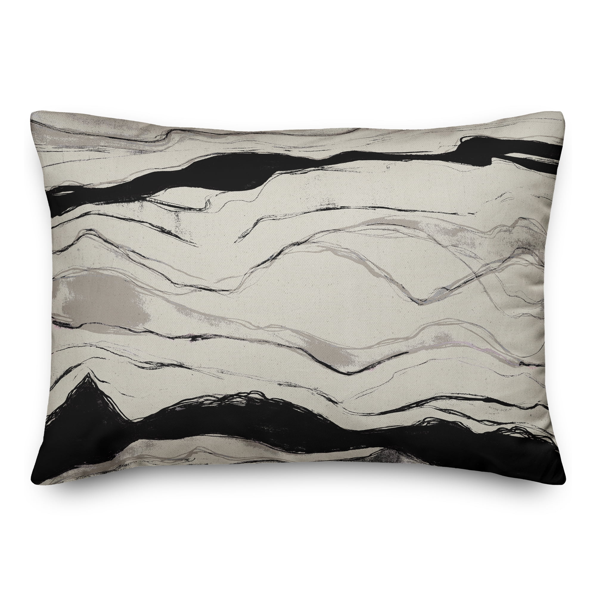 Creative Products Black Gray Flowing Lines 14x20 Indoor / Outdoor Pillow