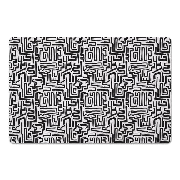 Creative Products Black Maze Lines 18 x 27 Floor Mat