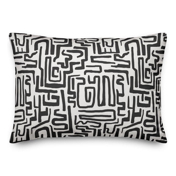 Creative Products Black Maze Lines 20 x 14 Spun Poly Pillow