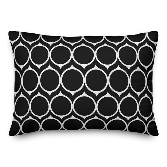 Creative Products Black Mid Mod Circles 14x20 Spun Poly Pillow