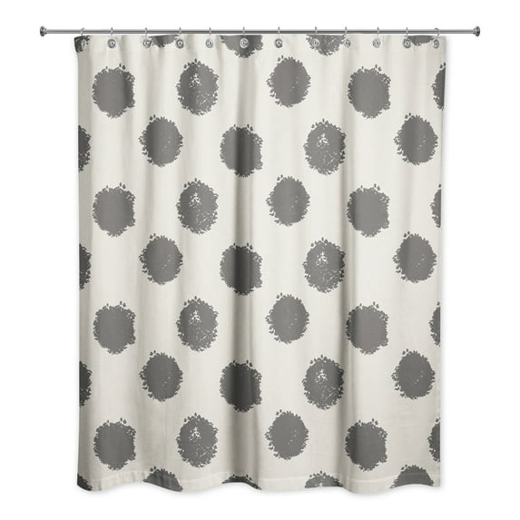 Creative Products Black Polka Dots on White 71x74 Shower Curtain