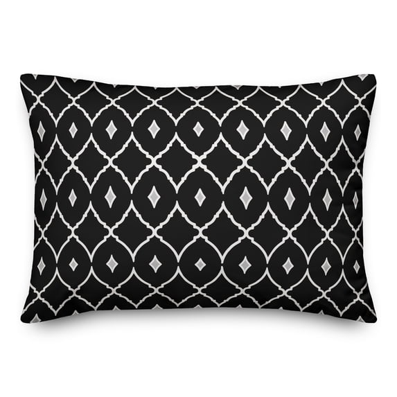 Creative Products Black and Grey Diamond 14x20 Spun Poly Pillow